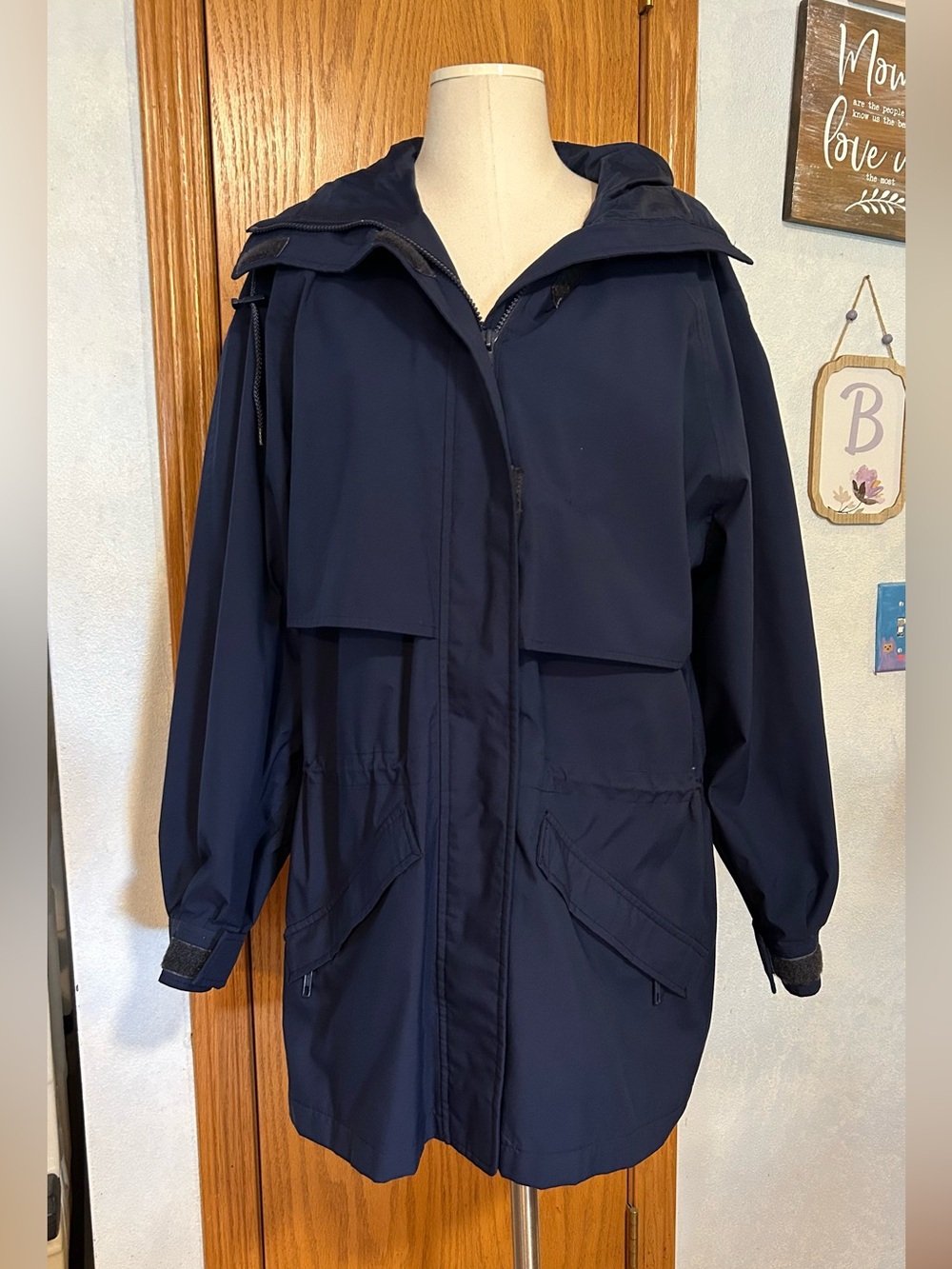 Eddie Bauer Navy Hooded Anorak Jacket